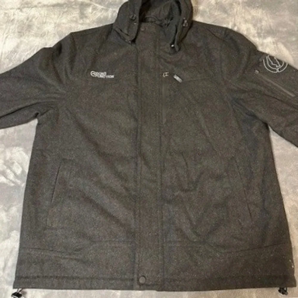Ecko Function Mens XXL Charcoal Grey Wool Blend Hooded Parka Jacket Heavyweight
